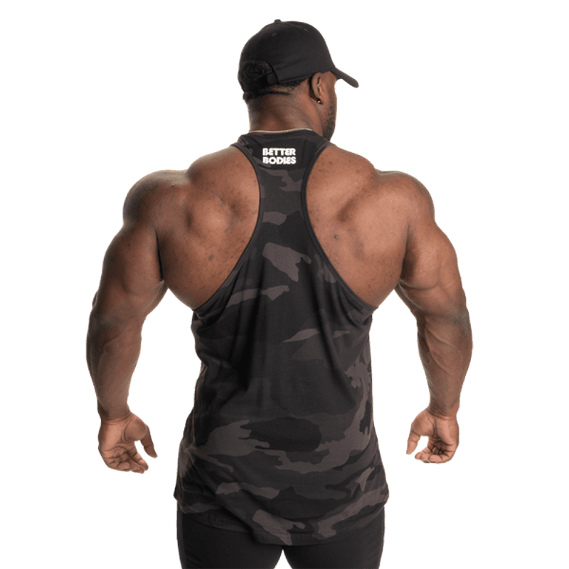 Better Bodies Essential T-back V2, mørk camo singlet