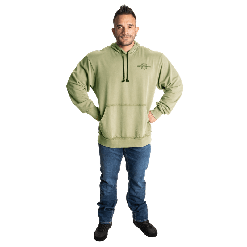 Better Bodies Washed Hoodie, grønn hettegenser 