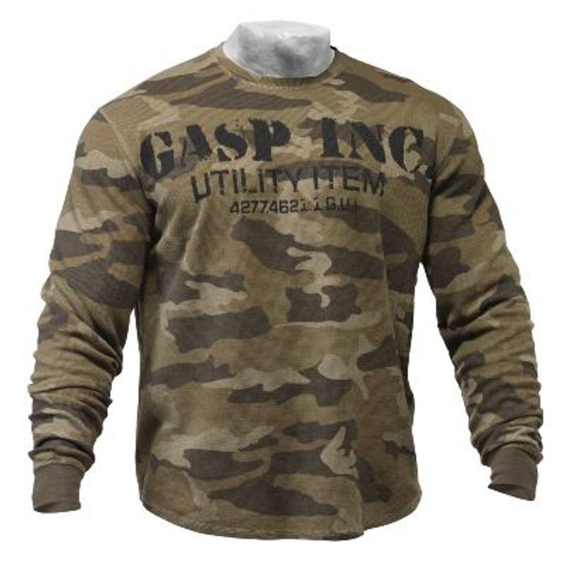 GASP Thermal Gym Sweater, grønn camo genser