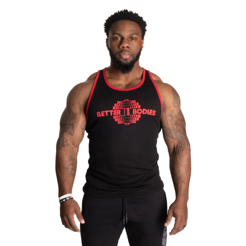 Better Bodies Dumbbell T-back, svart/rød singlet