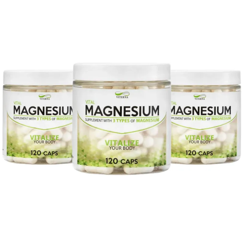 3 x Viterna Magnesium, 120 kapsler