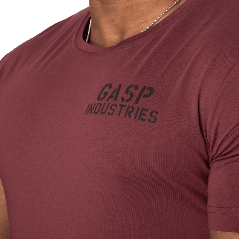 Gasp 89 Classic Tapered Tee, mørk rød t-skjorte