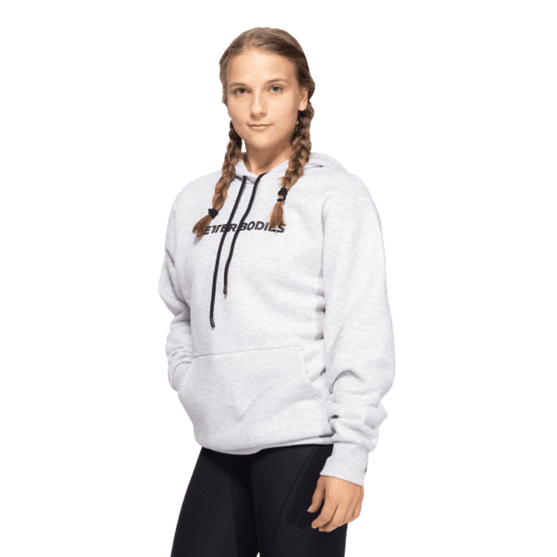 Better Bodies Unisex Logo hoodie, grå hettegenser 