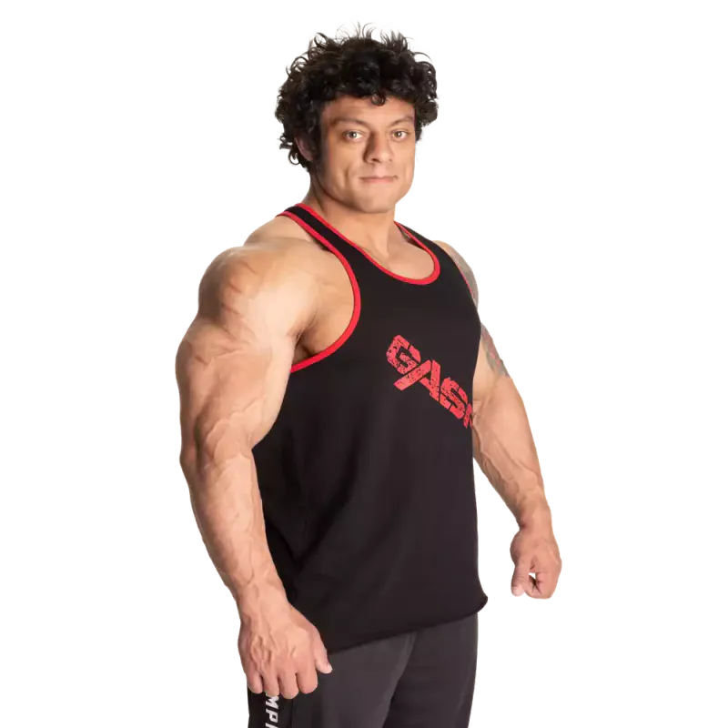GASP Vintage T-back, svart/rød singlet