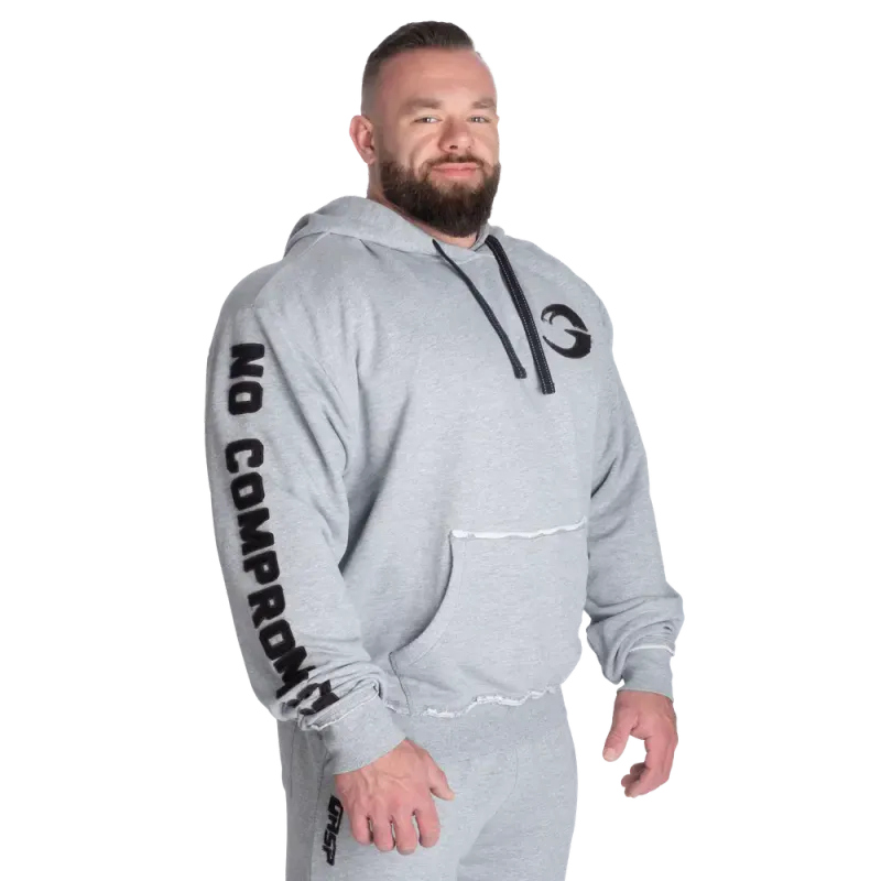 Gasp Distressed Hood V2, grå hettegenser