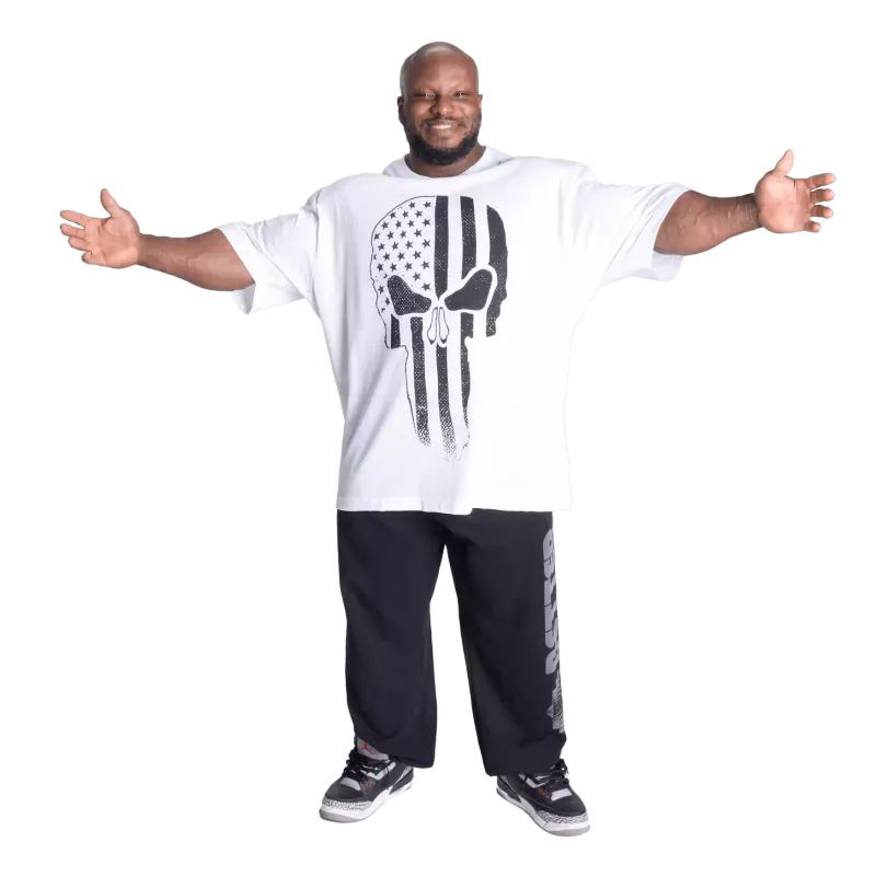 Better Bodies Skull Union Iron Tee, hvit t-skjorte