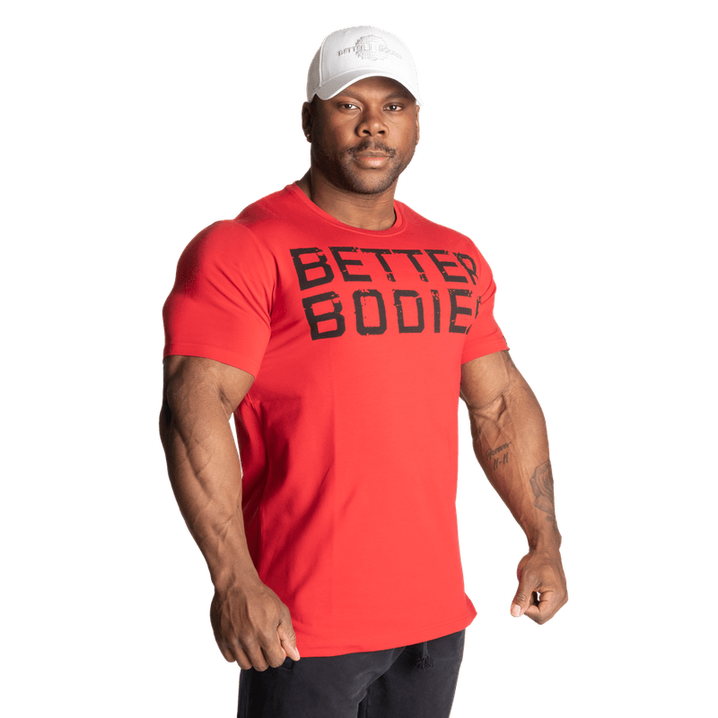 Better Bodies Basic Tapered Tee, rød t-skjorte