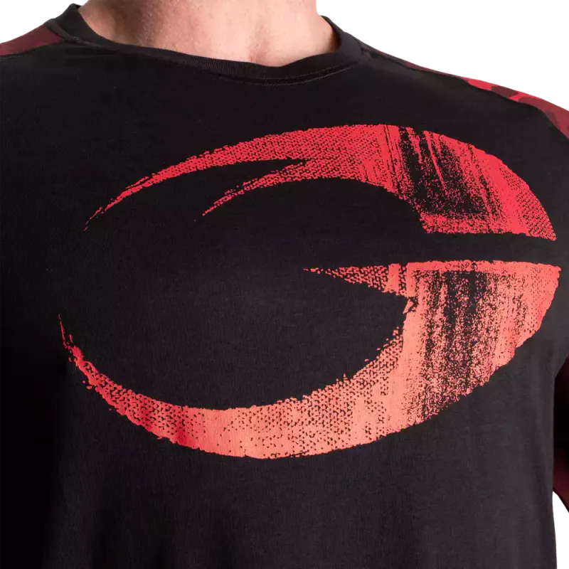 Gasp Original Raglan ls, svart/rød camo genser