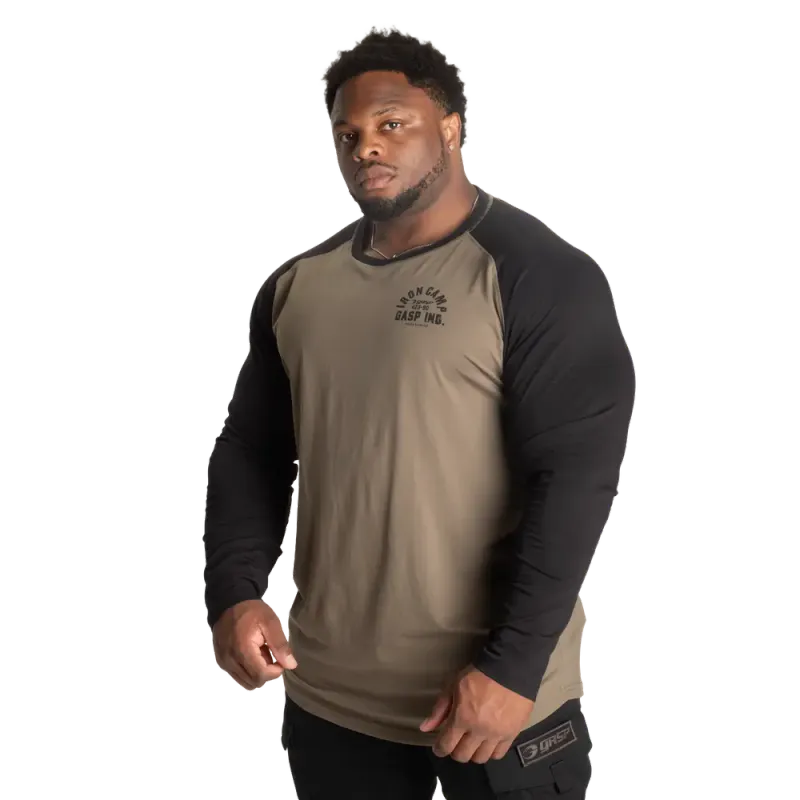 Gasp Iron Camp Raglan LS, grønn/svart genser