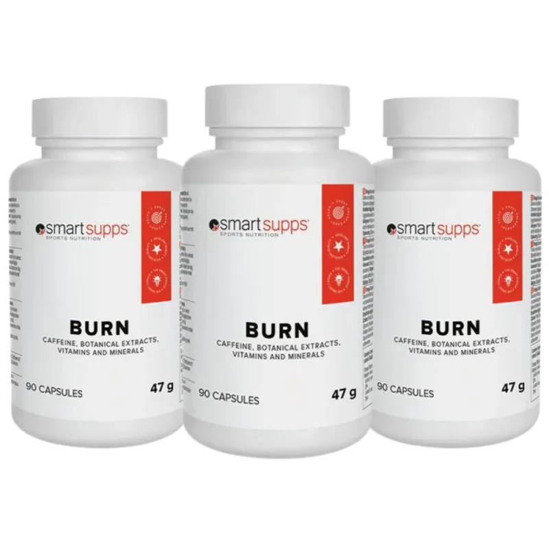 3 x SmartSupps Burn 90 kapsler, fettforbrenning 