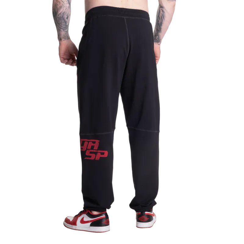 GASP Vintage Sweatpants, svart/rød treningsbukse