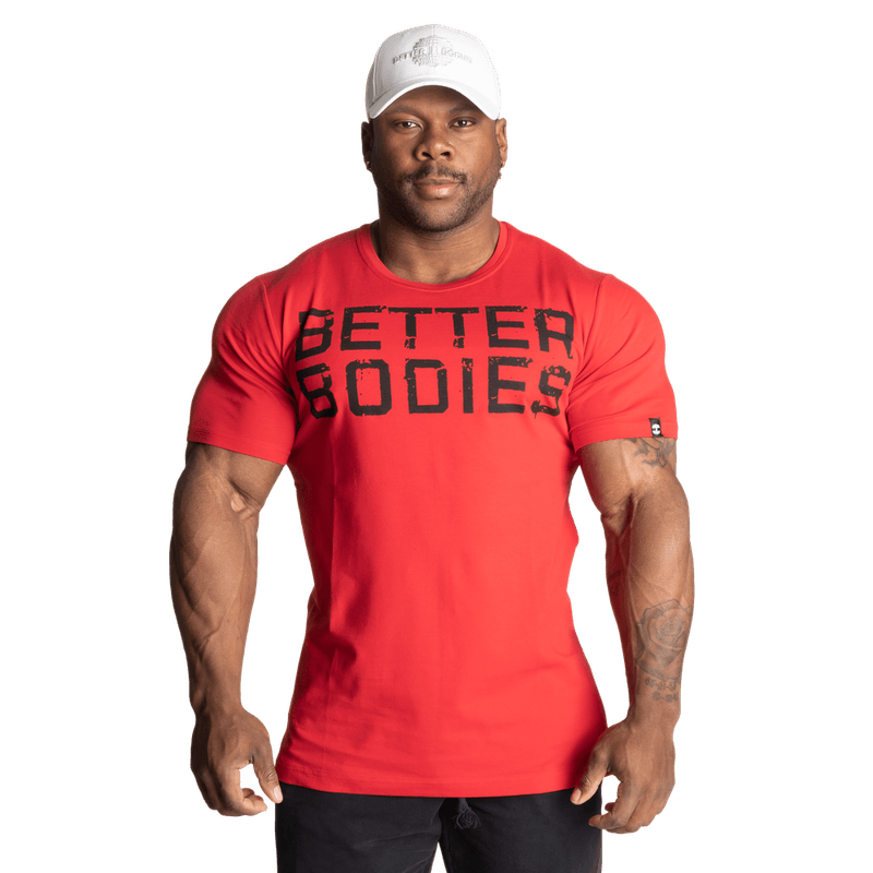 Better Bodies Basic Tapered Tee, rød t-skjorte
