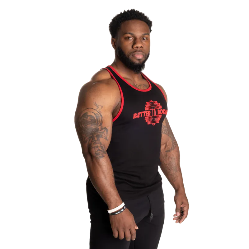 Better Bodies Dumbbell T-back, svart/rød singlet