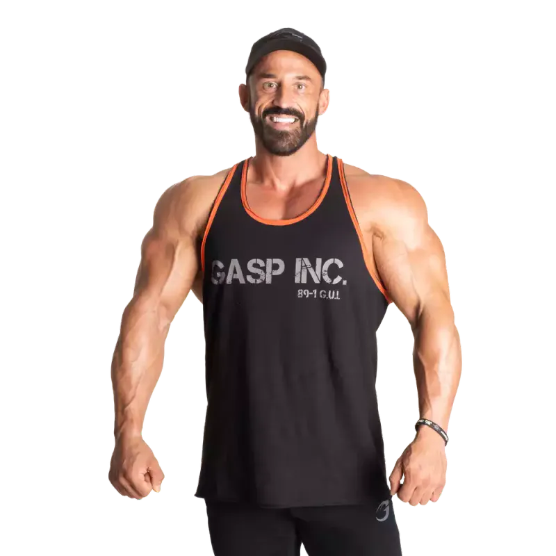 Gasp Division Jersey Tank, svart/oransje singlet