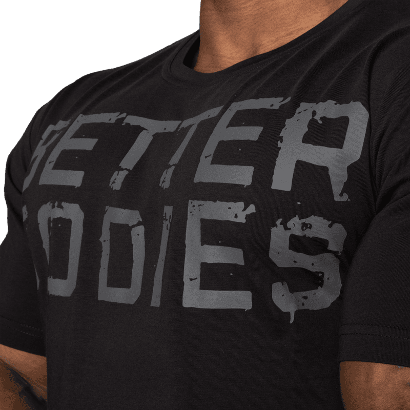 Better Bodies Basic Tapered Tee, svart/grå t-skjorte