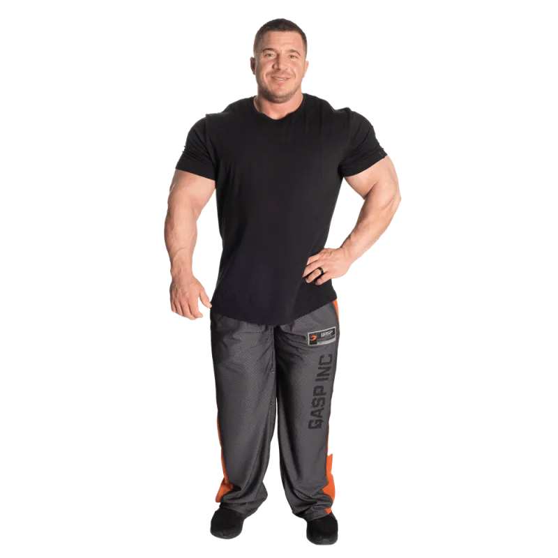 GASP No1 Mesh Pant, svart/oransje treningsbukse
