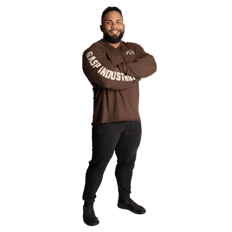Gasp Throwback LS Tee, timber genser