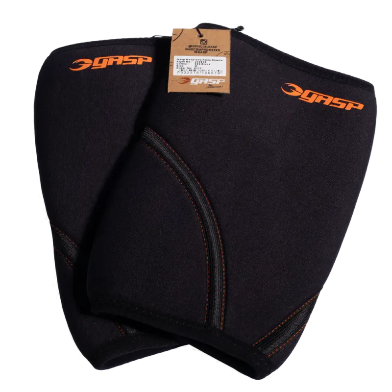 Gasp 7mm Neoprene Knee Sleeves, støtte til kne, svart