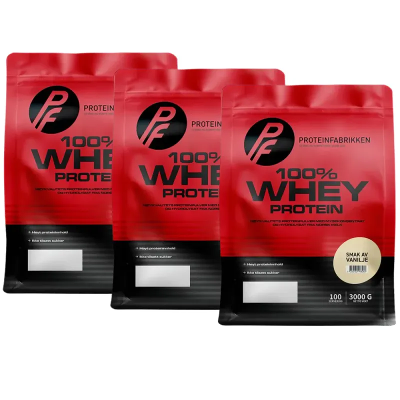 3 x Proteinfabrikken 100%  Whey Protein 3000 g