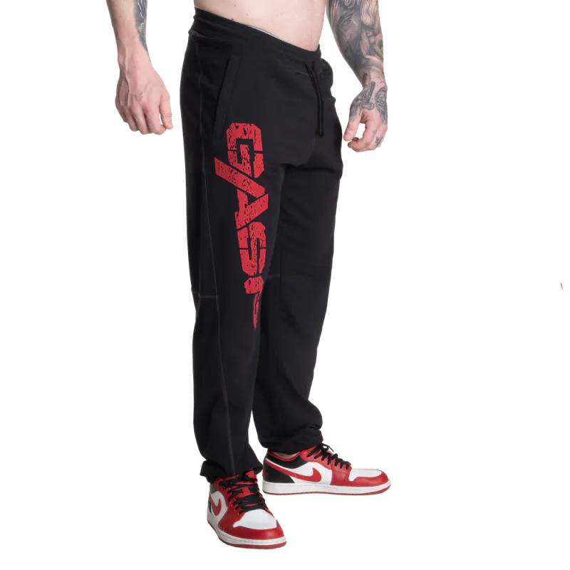 GASP Vintage Sweatpants, svart/rød treningsbukse