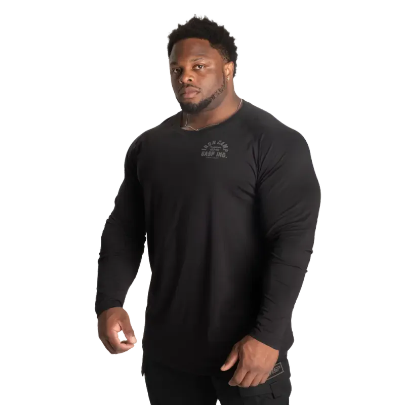 Gasp Iron Camp Raglan LS, svart genser