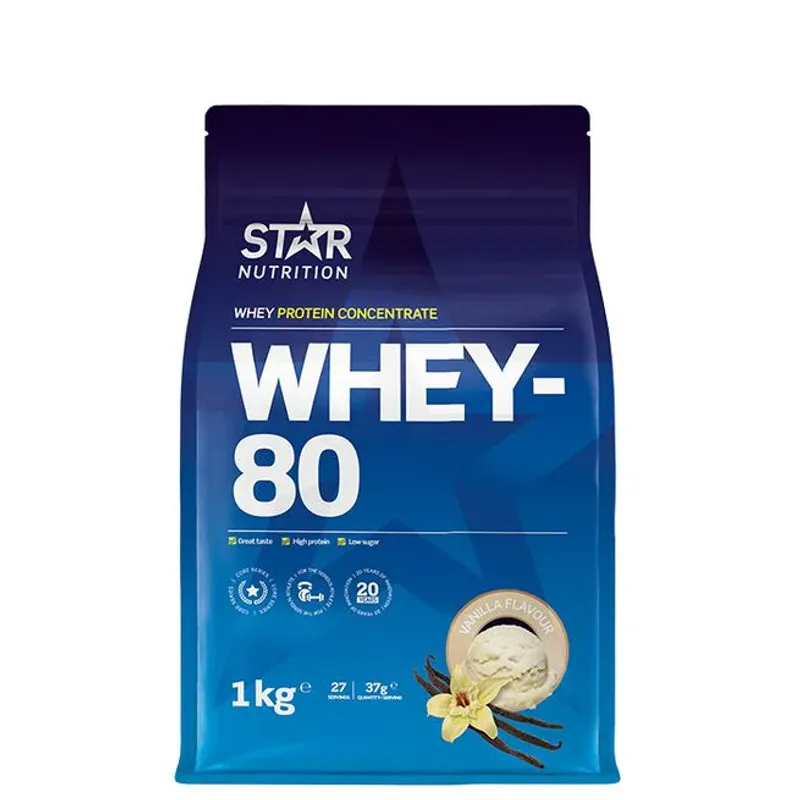 Star Nutrition Whey-80, 1 kg proteinpulver