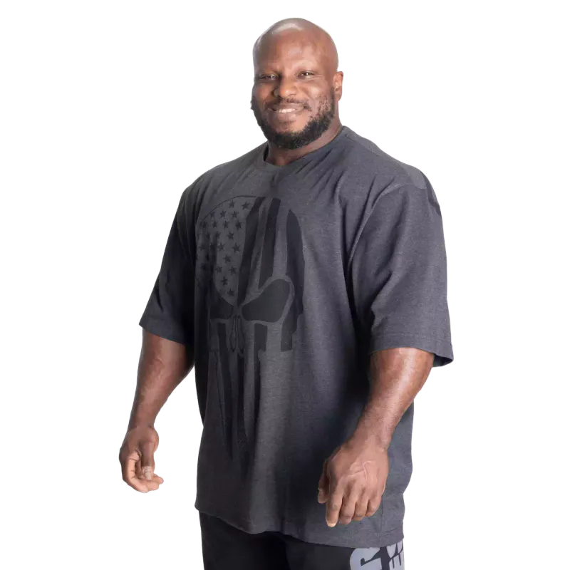 Better Bodies Skull Union Iron Tee, mørk grå t-skjorte