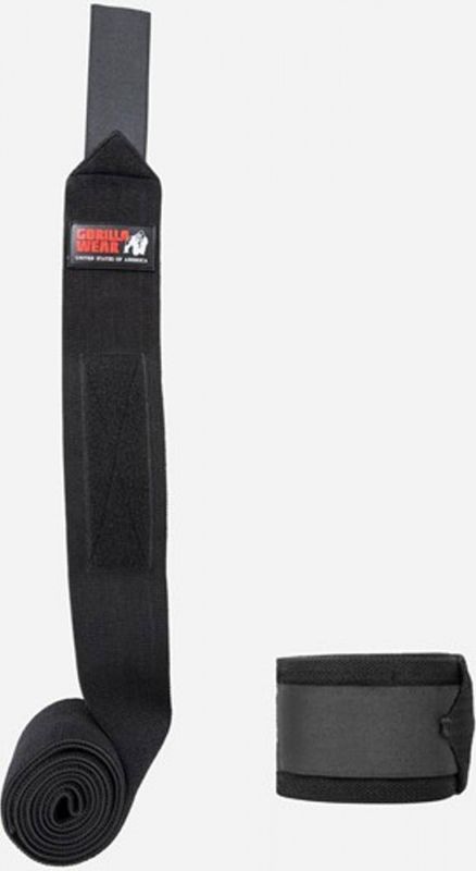 Gorilla Wear Knee Wraps, knebind 2 m, svart.